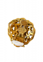 Chanel Golden Clip-on Earrings with Logo