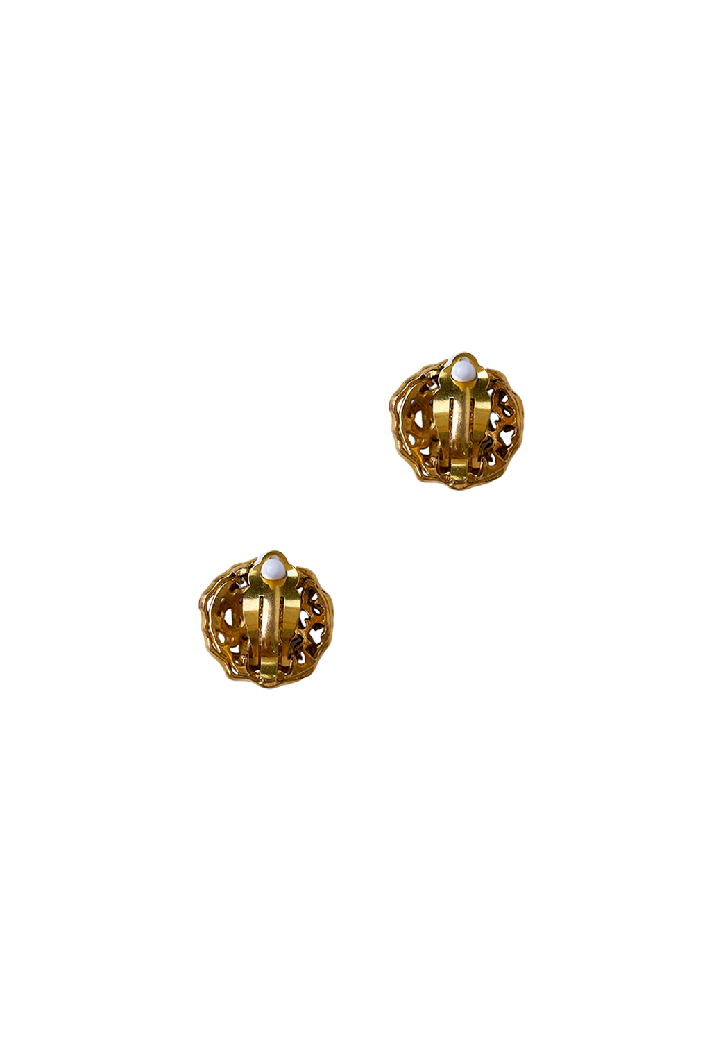 Chanel Golden Clip-on Earrings with Logo