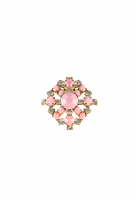 Rhombus Brooch With Pink Crystals 