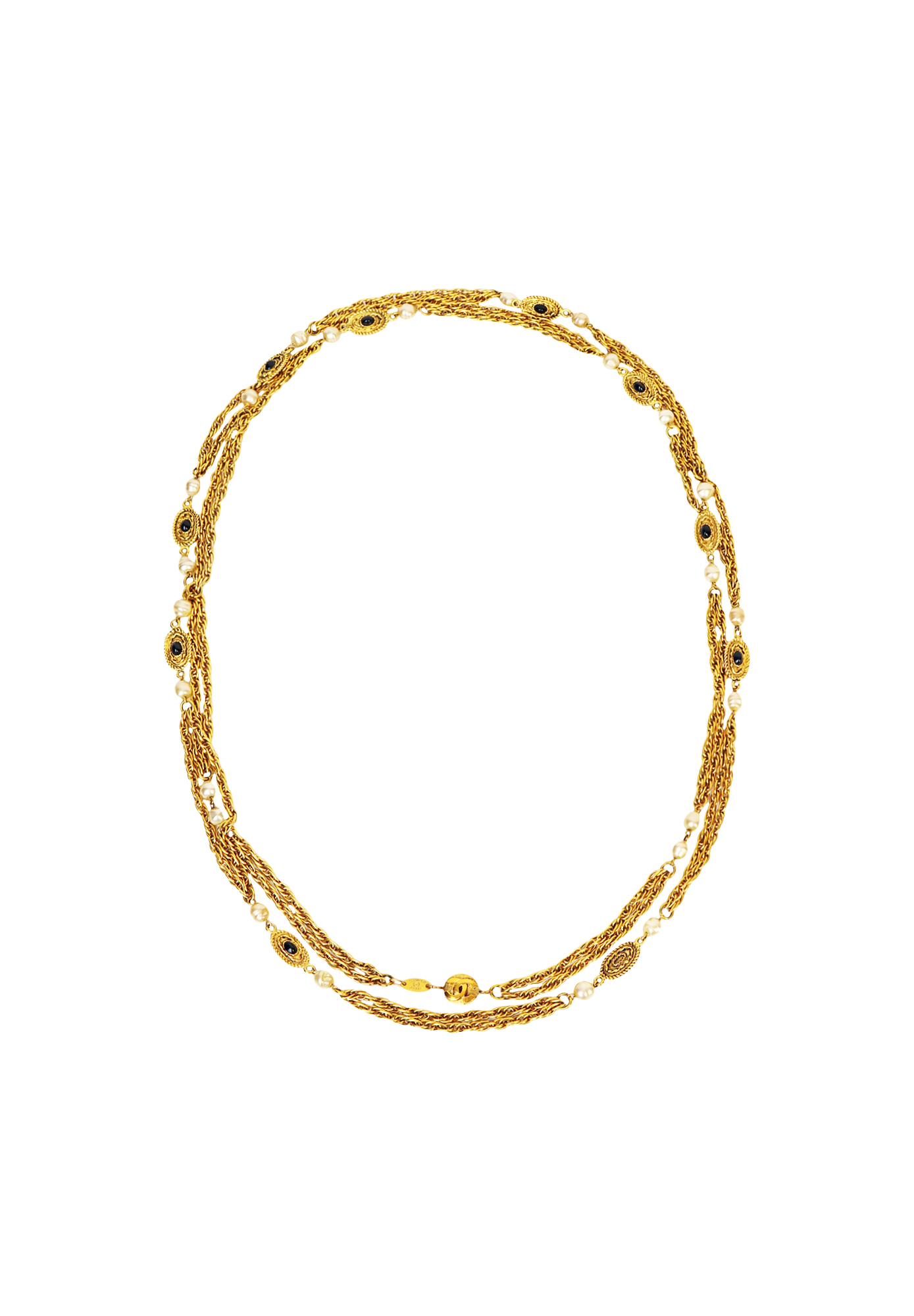 Chanel Necklace With Pendants And Pearls