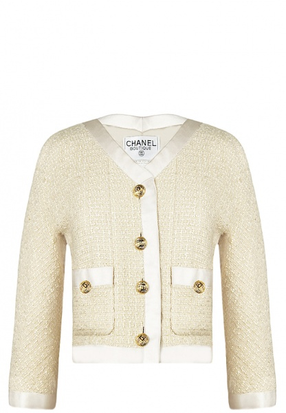 Chanel Pearl White Tweed Jacket