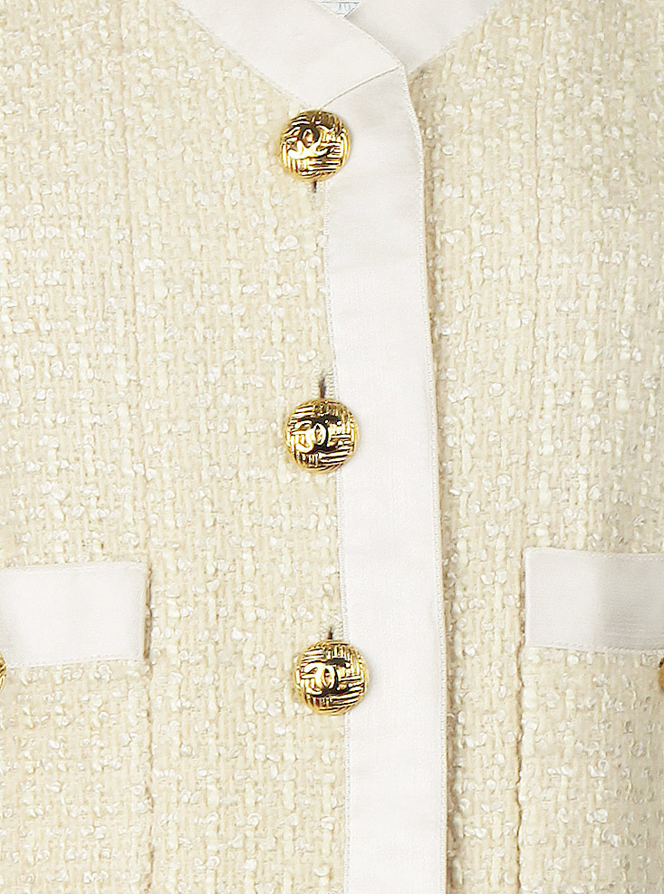 Chanel Pearl White Tweed Jacket