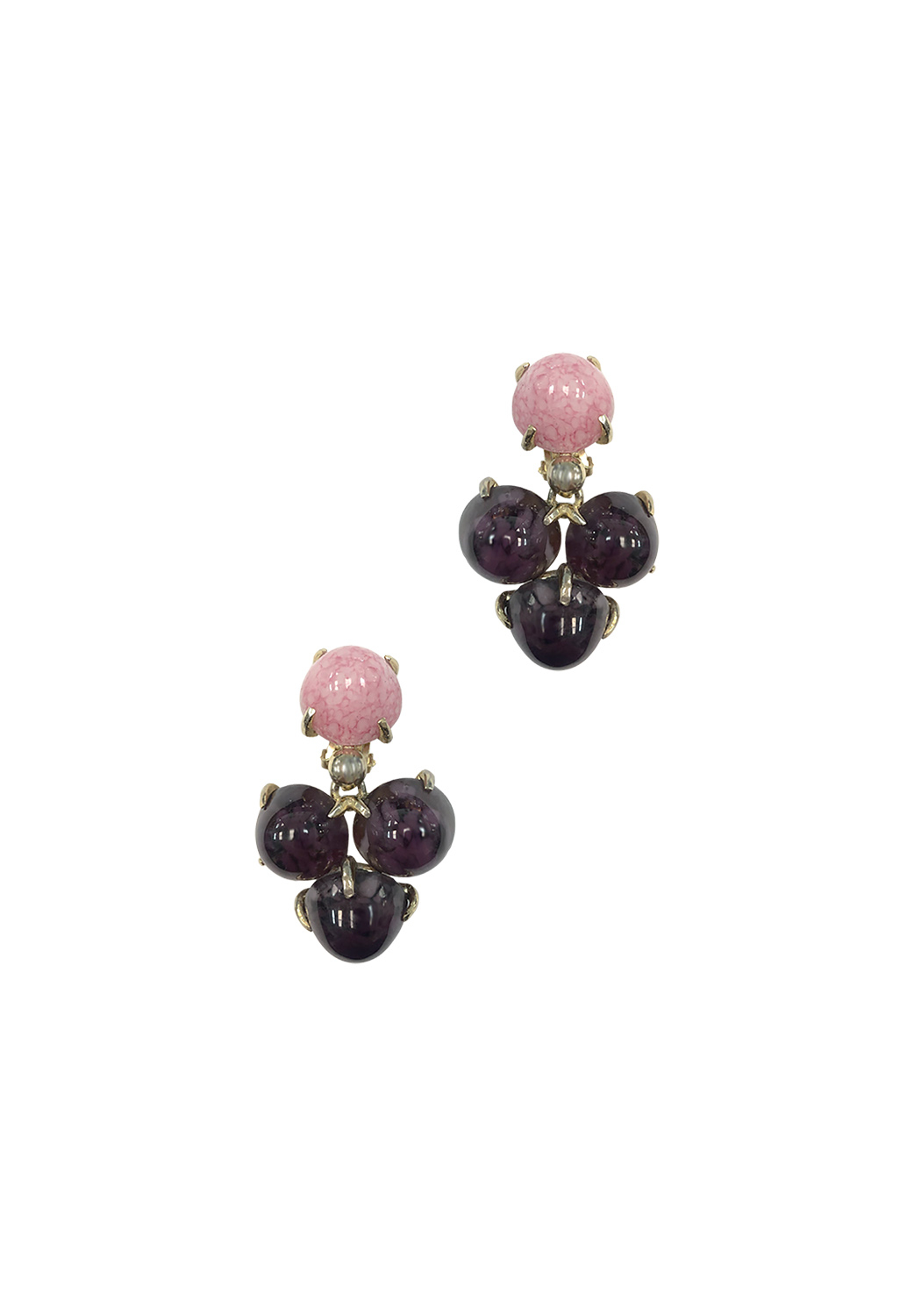 Elsa Schiaparelli Cip-on Earrings With Cabochons