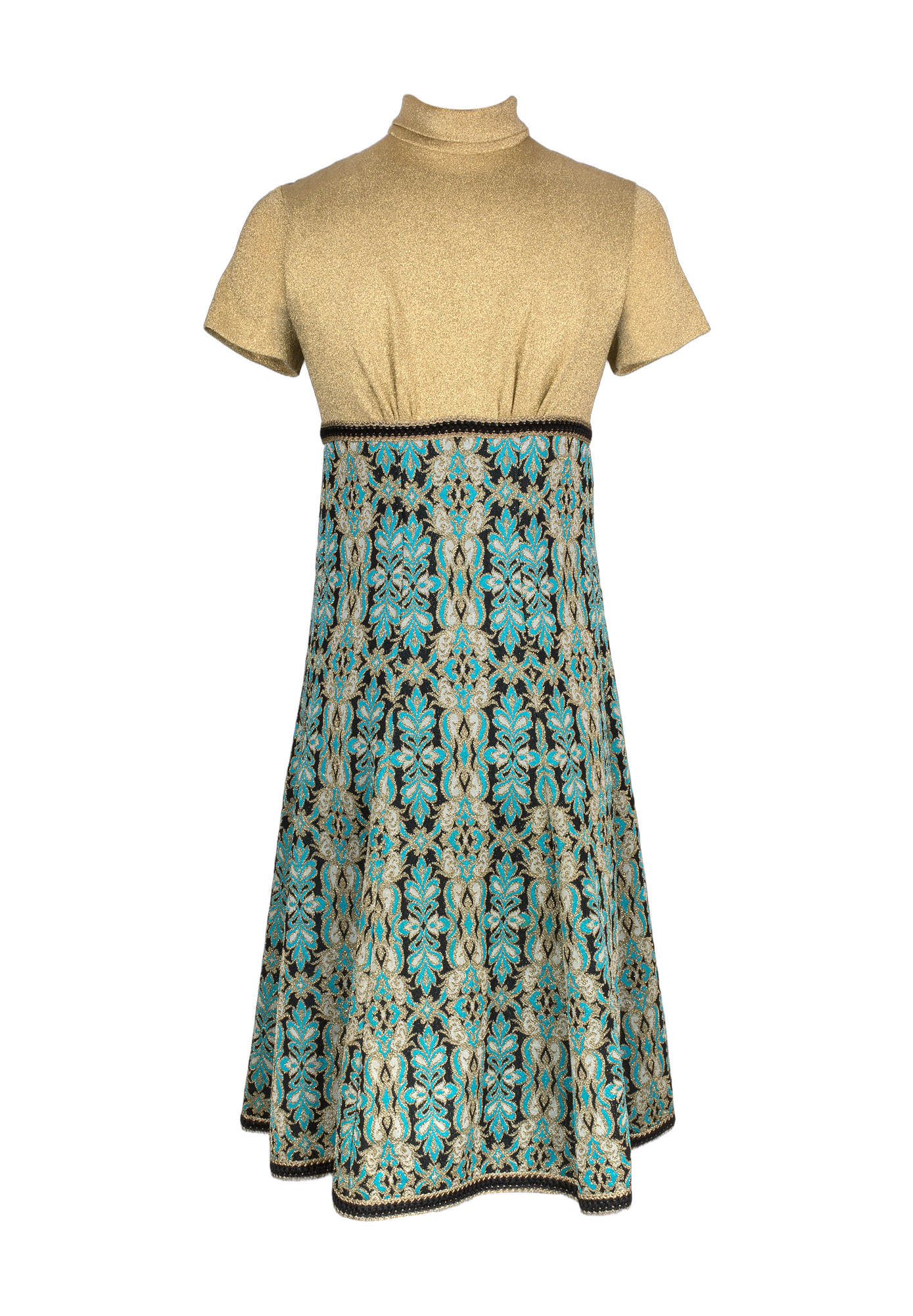 Pierre Balmain Jacquard Dress with Gold Top