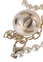 Chanel Pearl Necklace with Brand Logo