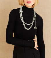 Chanel Pearl Necklace with Brand Logo