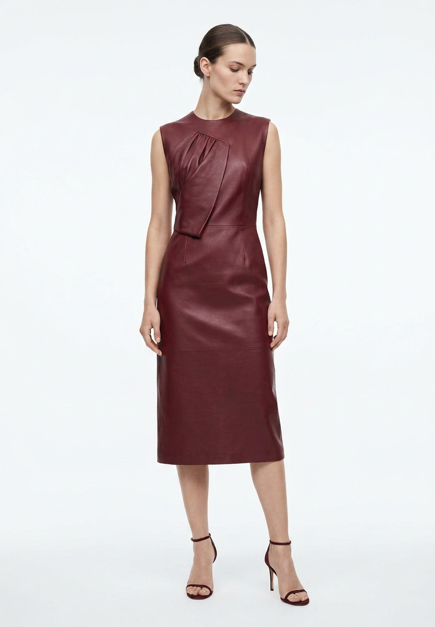 Christian Dior Draped Leather Dress