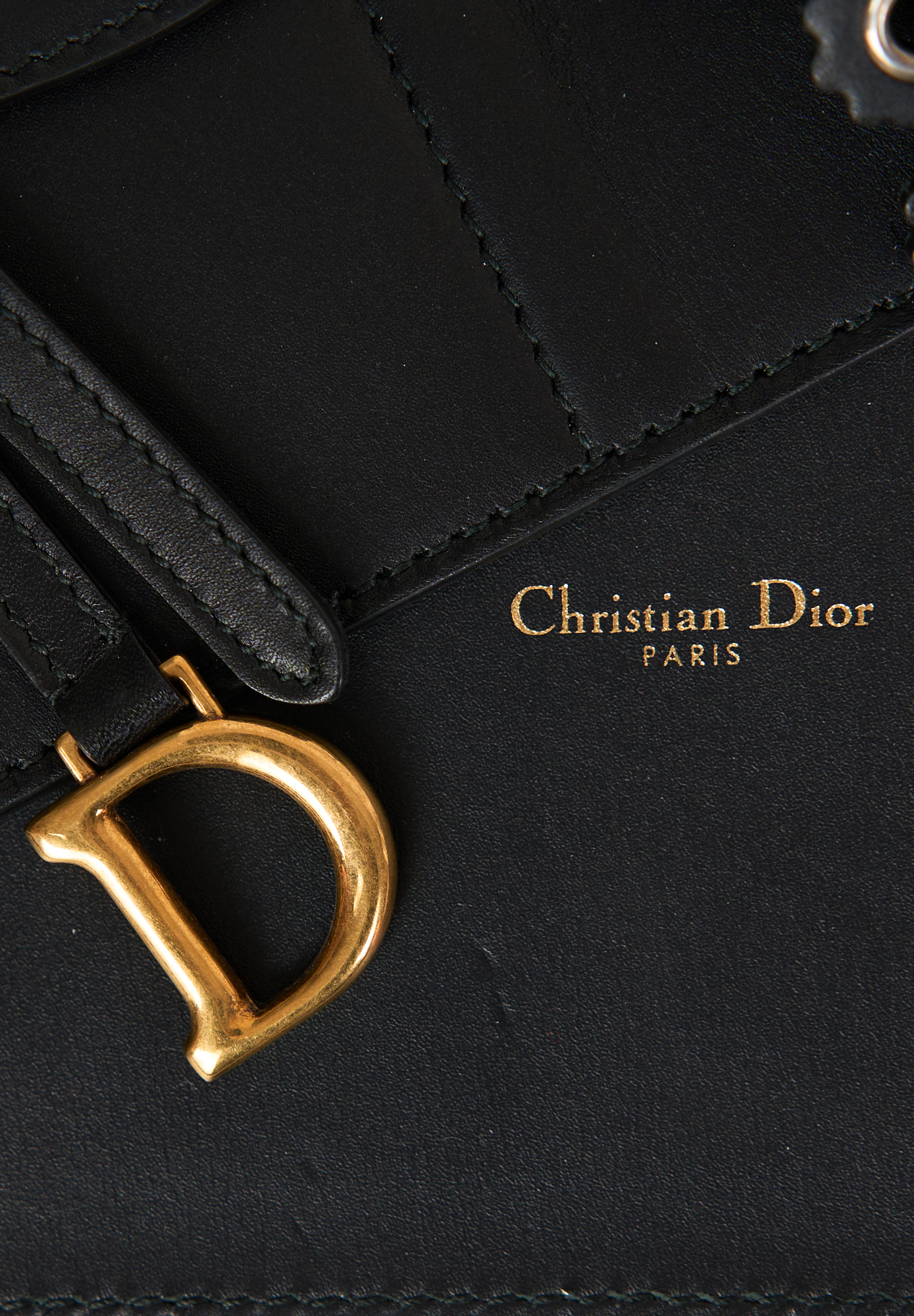 Christian Dior Black Leather Saddle Belt