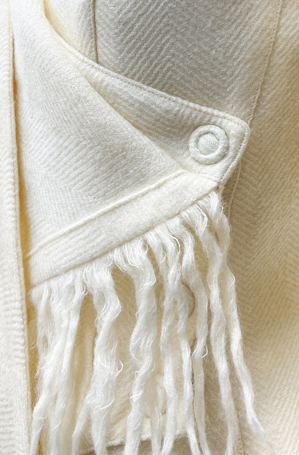 Thierry Mugler Fringed Scarf Suit