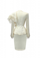 Thierry Mugler Fringed Scarf Suit