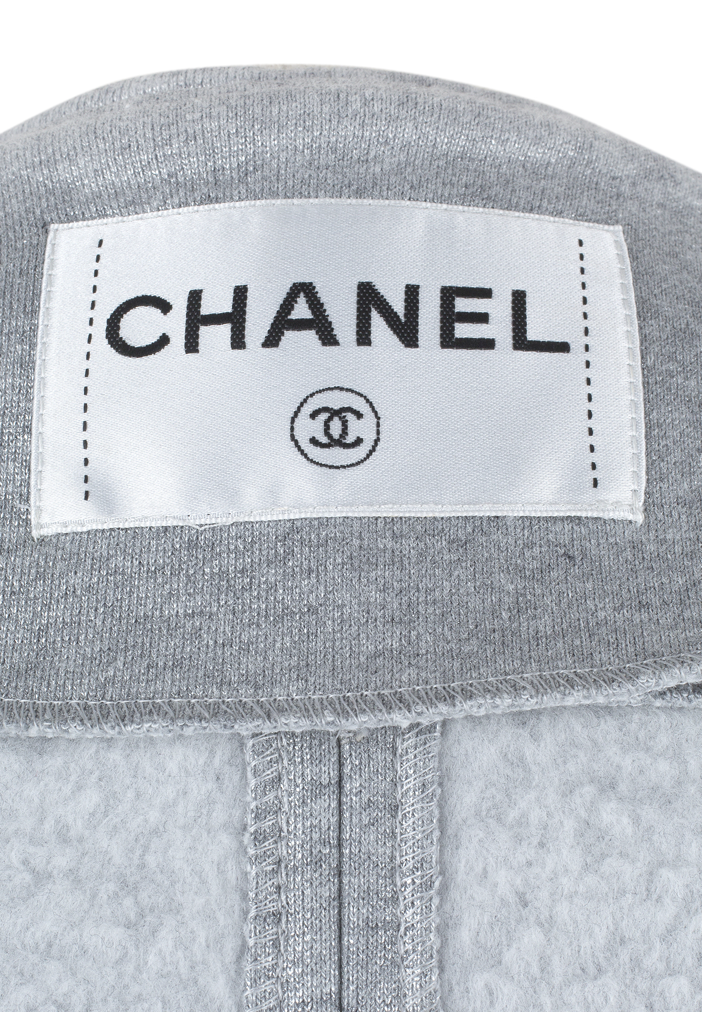 Chanel Grey Jacket With Pink Chains