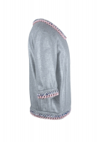 Chanel Grey Jacket With Pink Chains