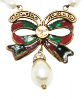 Chanel Pearl Bow Necklace