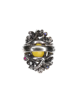 Amber And Crystals Ring