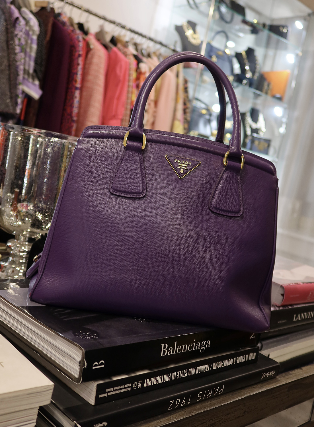 Purple Prada Parabole Tote bag 