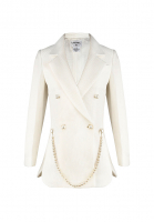 Chanel White Jacket With Pearls