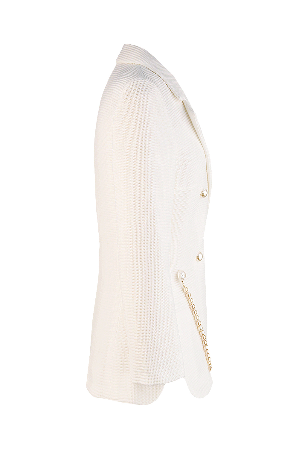 Chanel White Jacket With Pearls