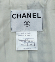 Chanel Creamy And Black Plaid Tweed Coat 