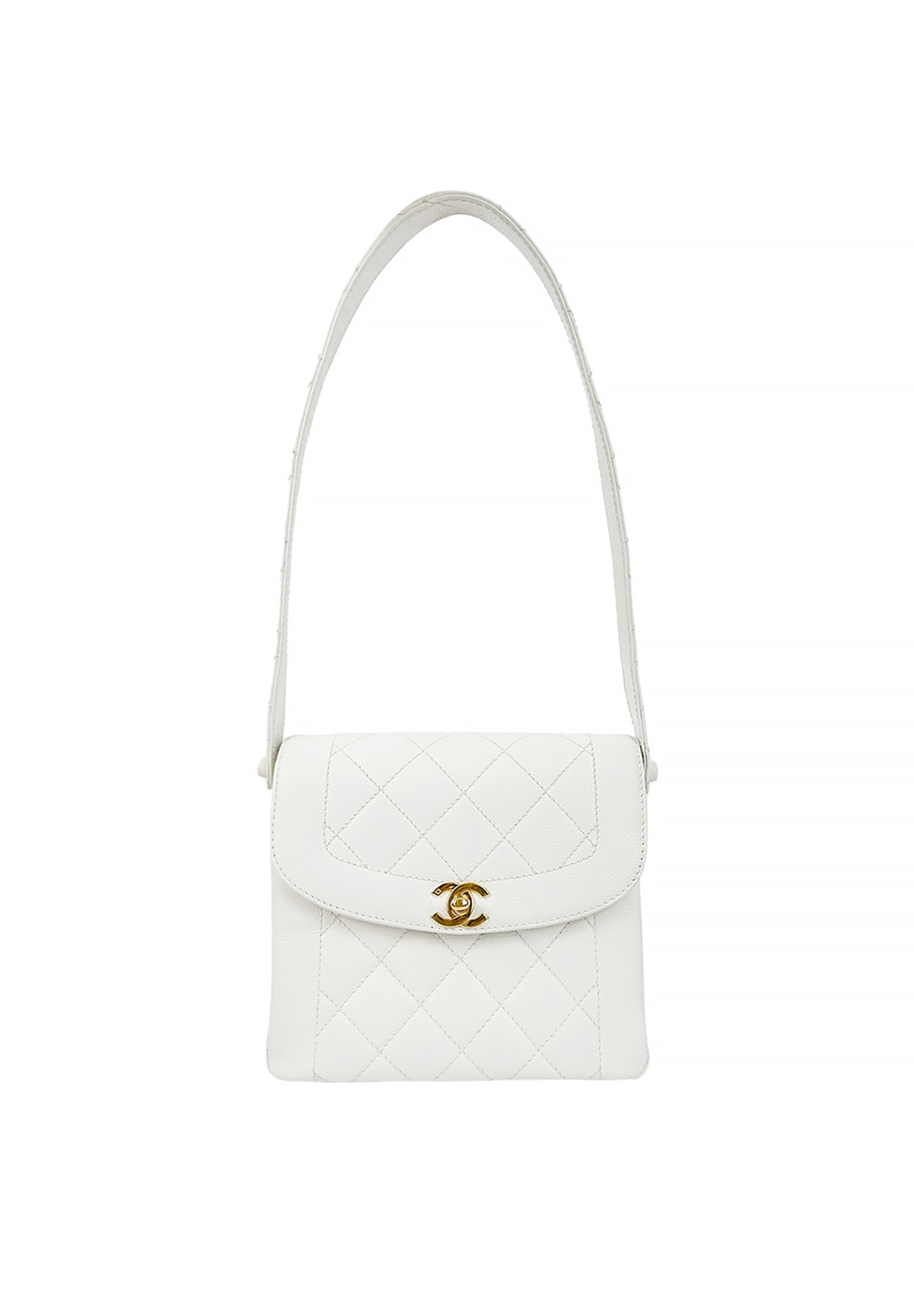 Chanel White Quilted Bag