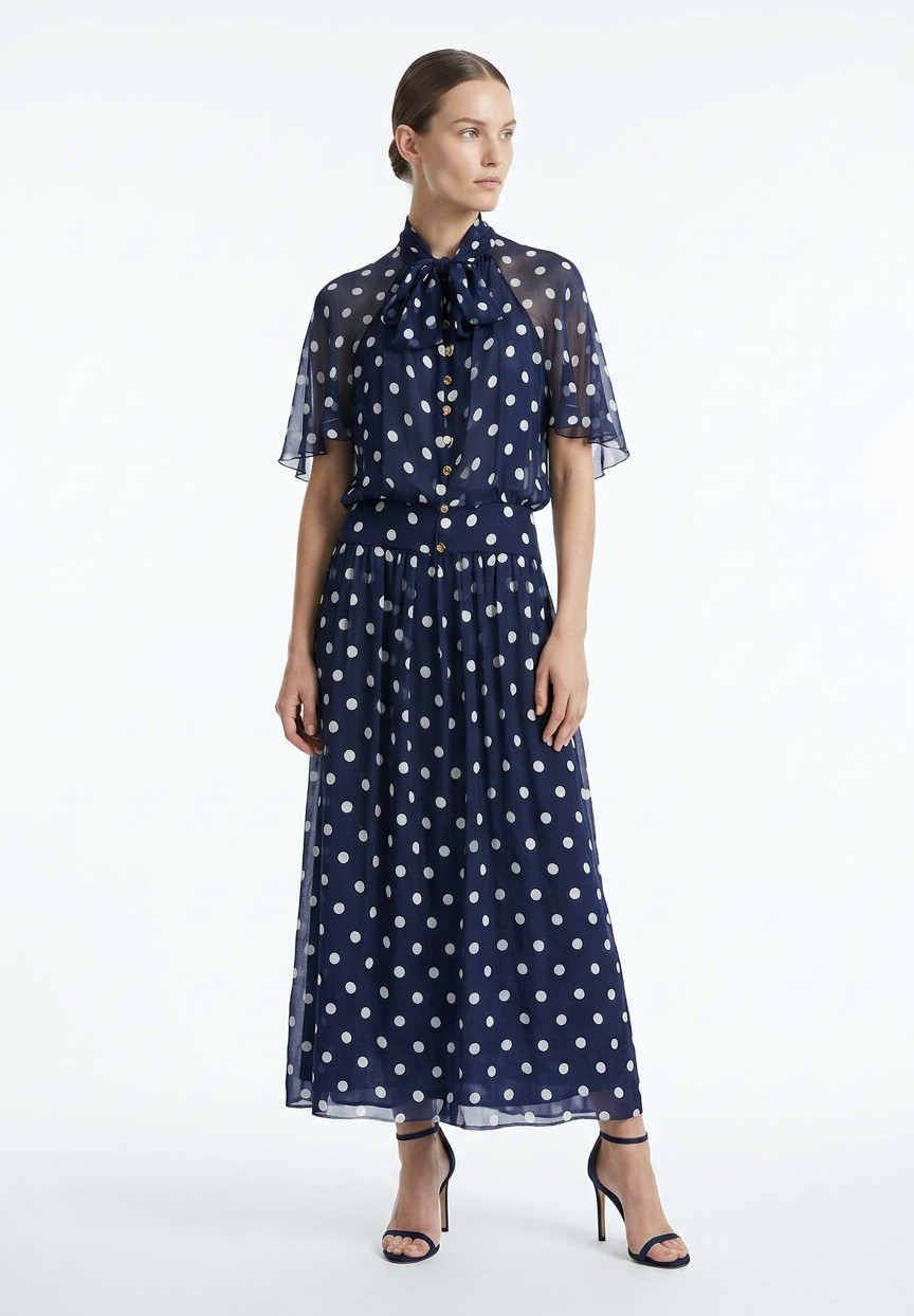 Chanel Silk Polka Dot Dress