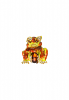 Art Frog Brooch With Crystals And Cabochon