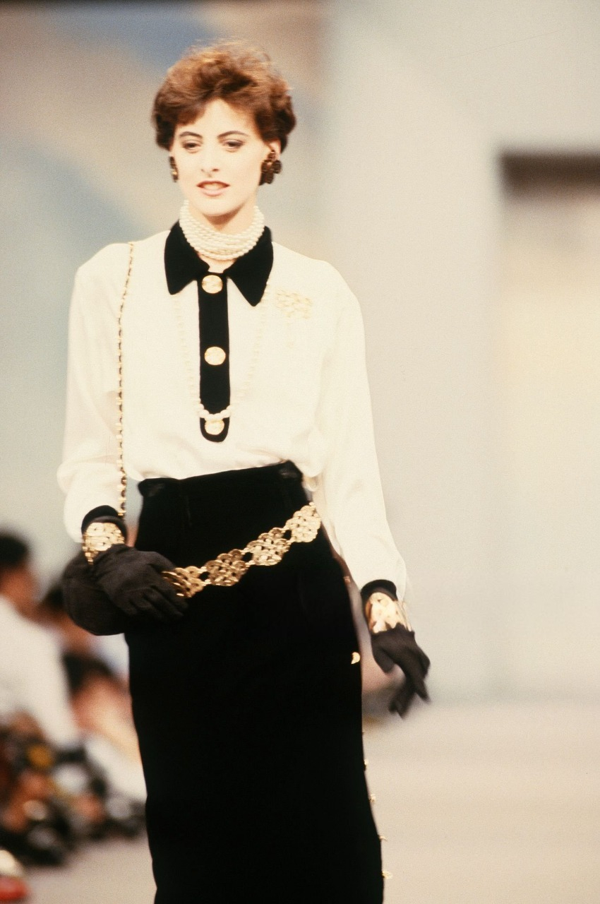 Chanel Black Velvet Skirt