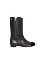 Chanel Black Leather Boots