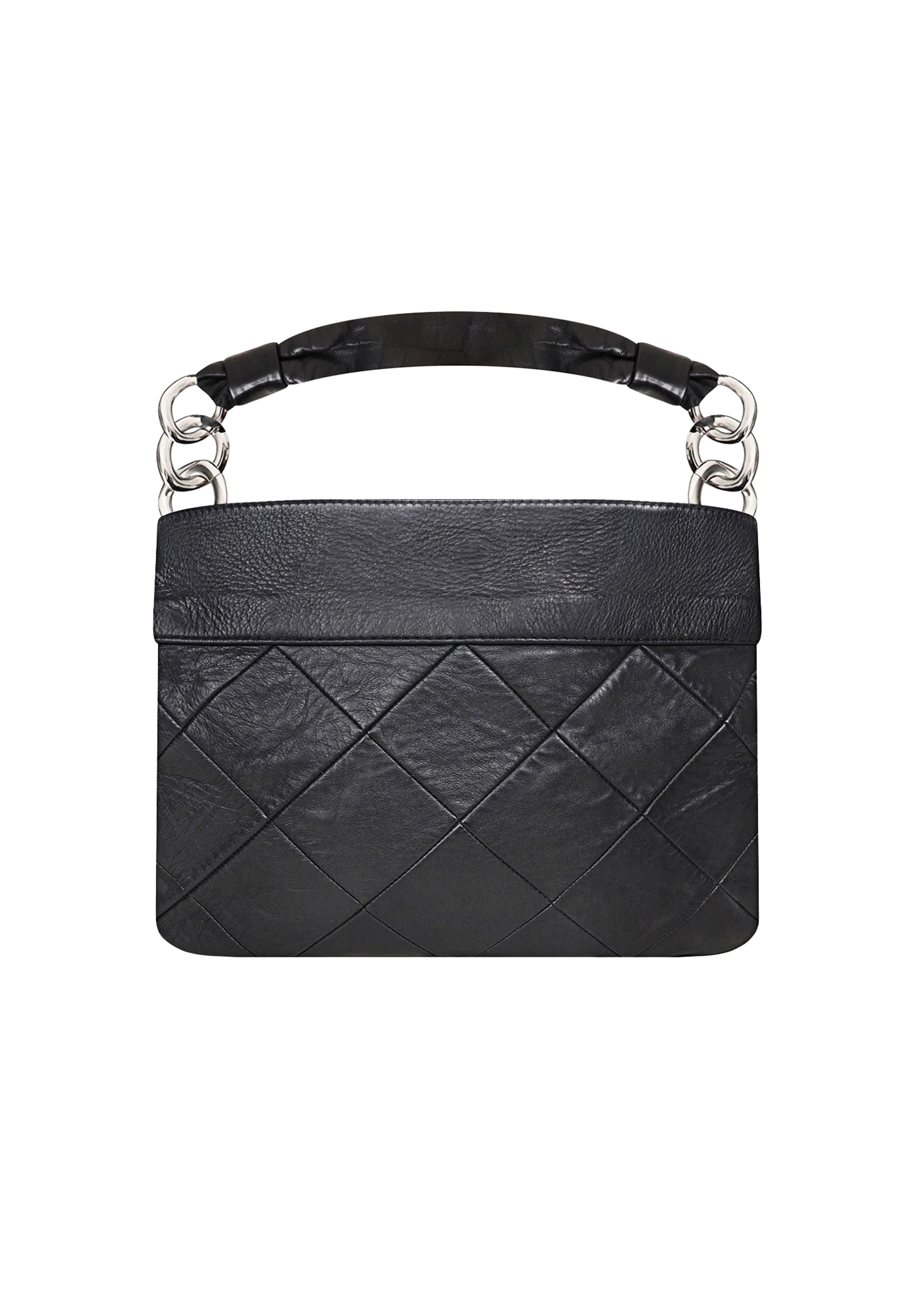 Chanel Black Quilted Calfskin Chain Tote Bag