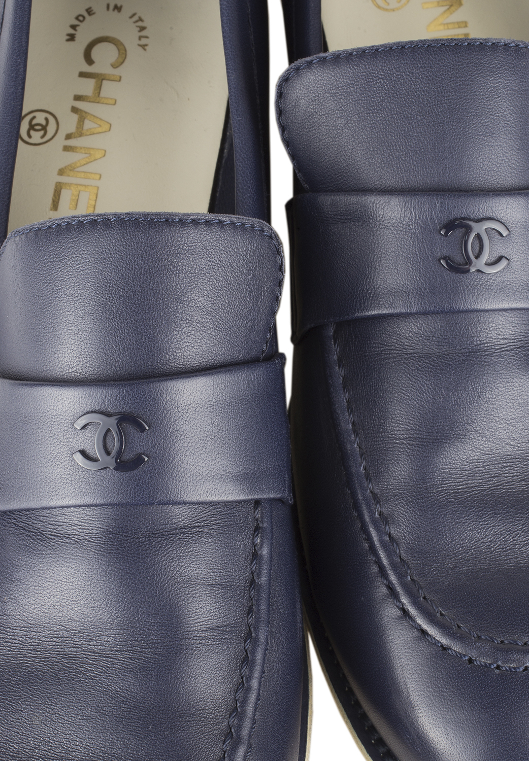 Chanel Navy Loafers