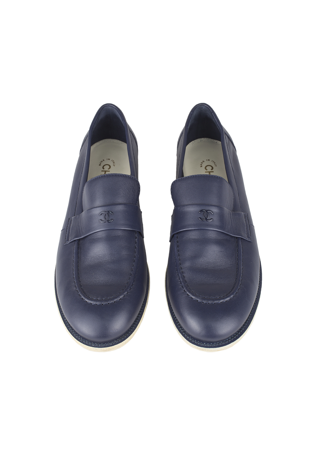 Chanel Navy Loafers