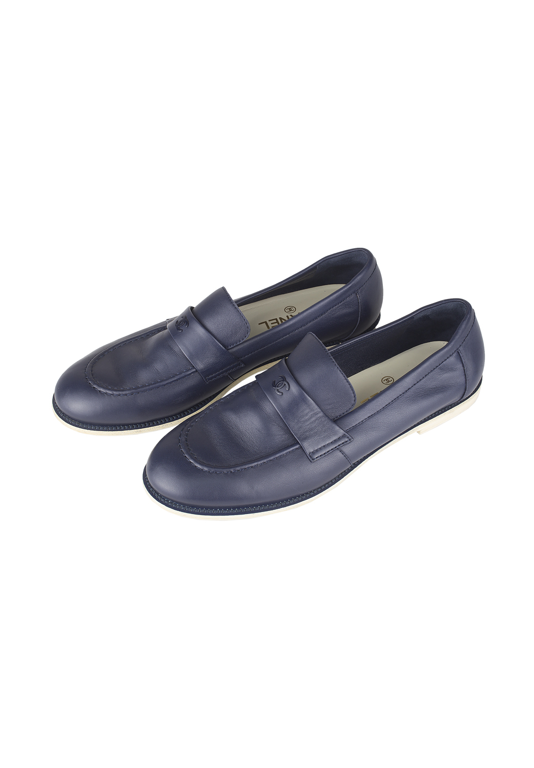 Chanel Navy Loafers