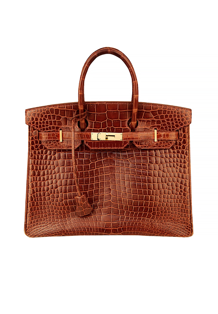 Hermès Birkin 35 Miel Porosus Crocodile Bag