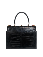 Hermès Sac Mallette Docteur Noir Porosus Bag