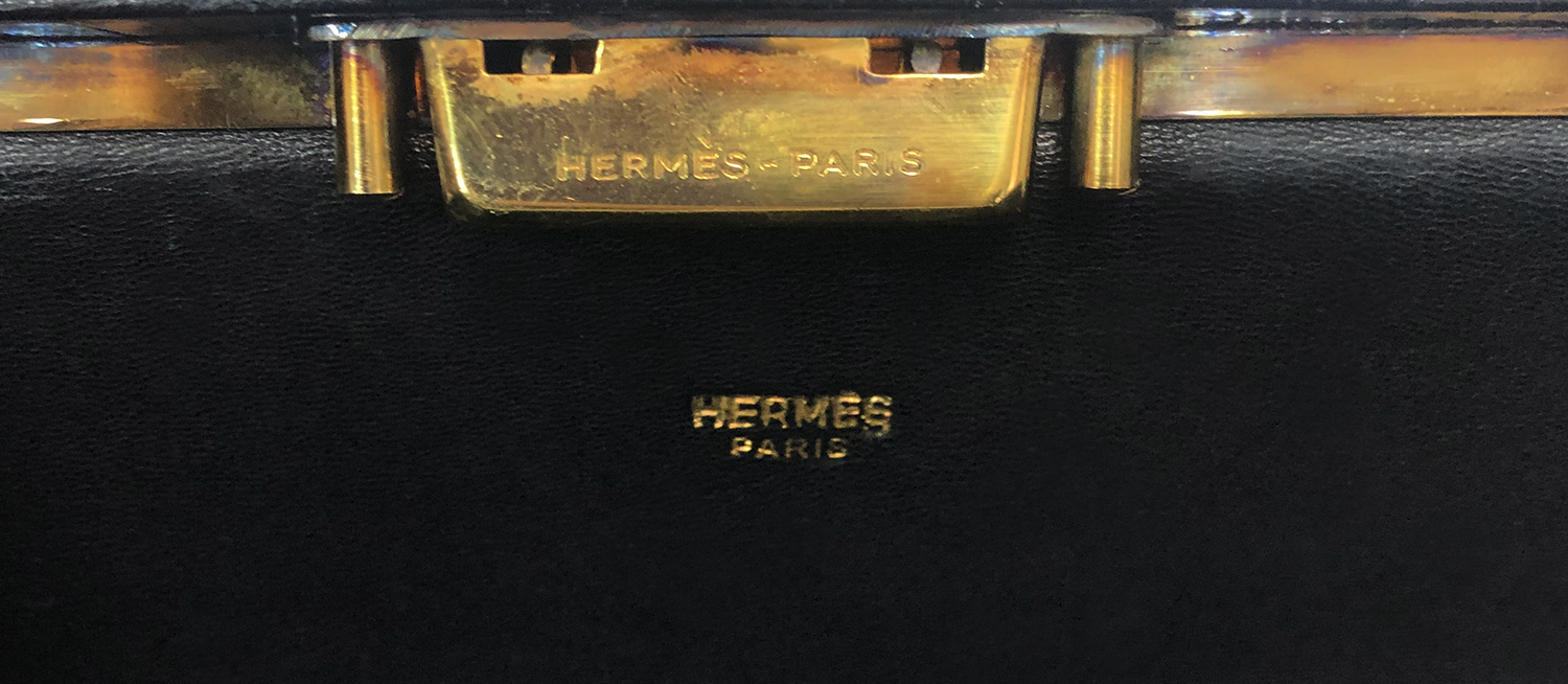 Hermès Sac Mallette Docteur Noir Porosus Bag