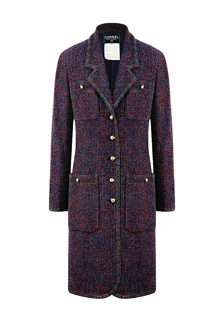 Chanel Violet Tweed Coat 