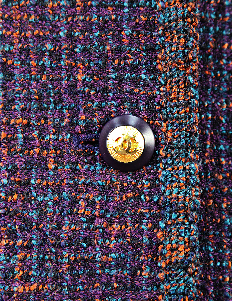 Chanel Violet Tweed Coat 
