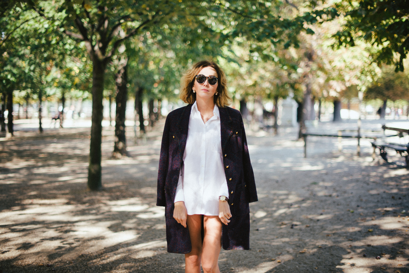 Chanel Violet Tweed Coat 