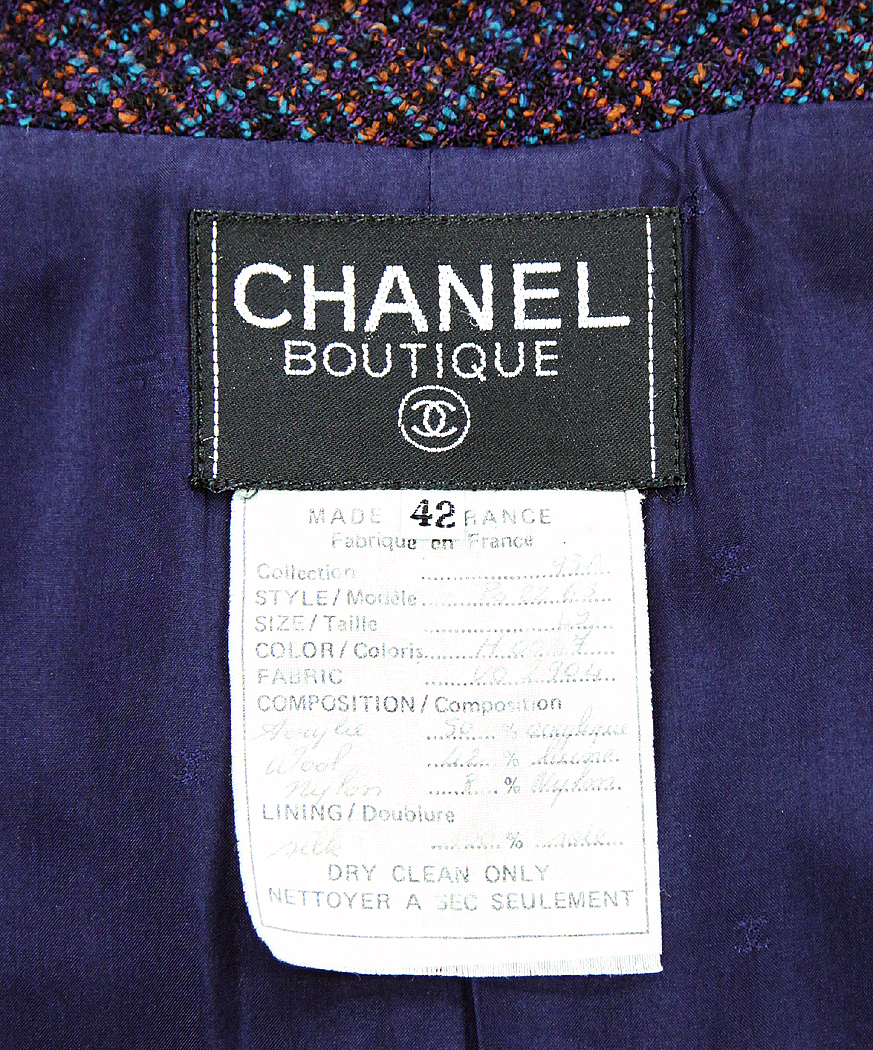 Chanel Violet Tweed Coat 
