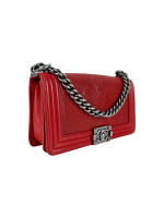 Chanel Boy Red Stingray Leather Bag
