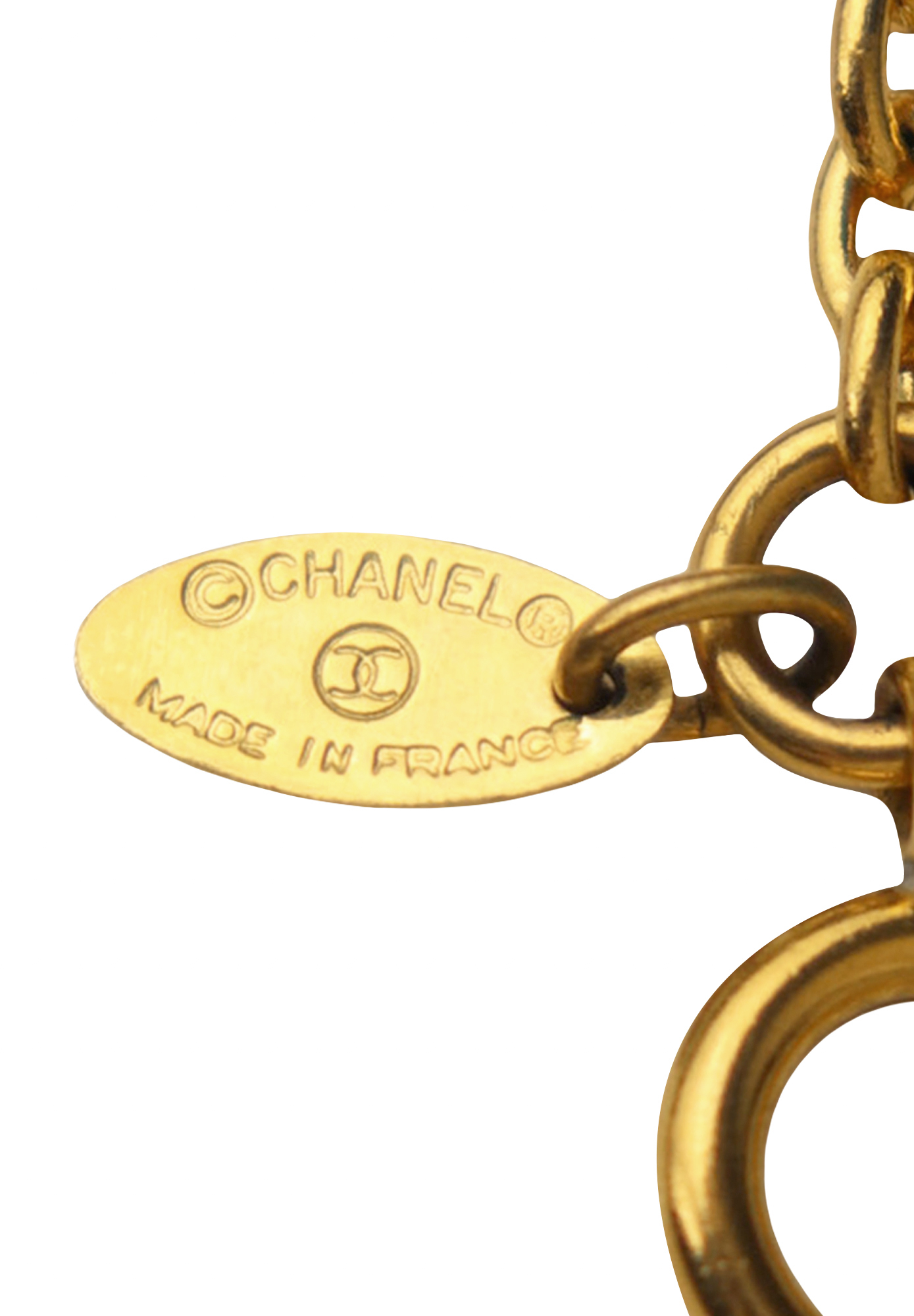 Chanel Chain Necklace With Logo Pendant