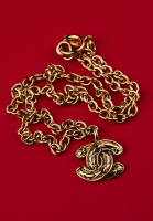 Chanel Chain Necklace With Logo Pendant