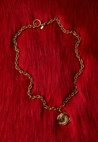 Chanel Chain Necklace With Logo Pendant