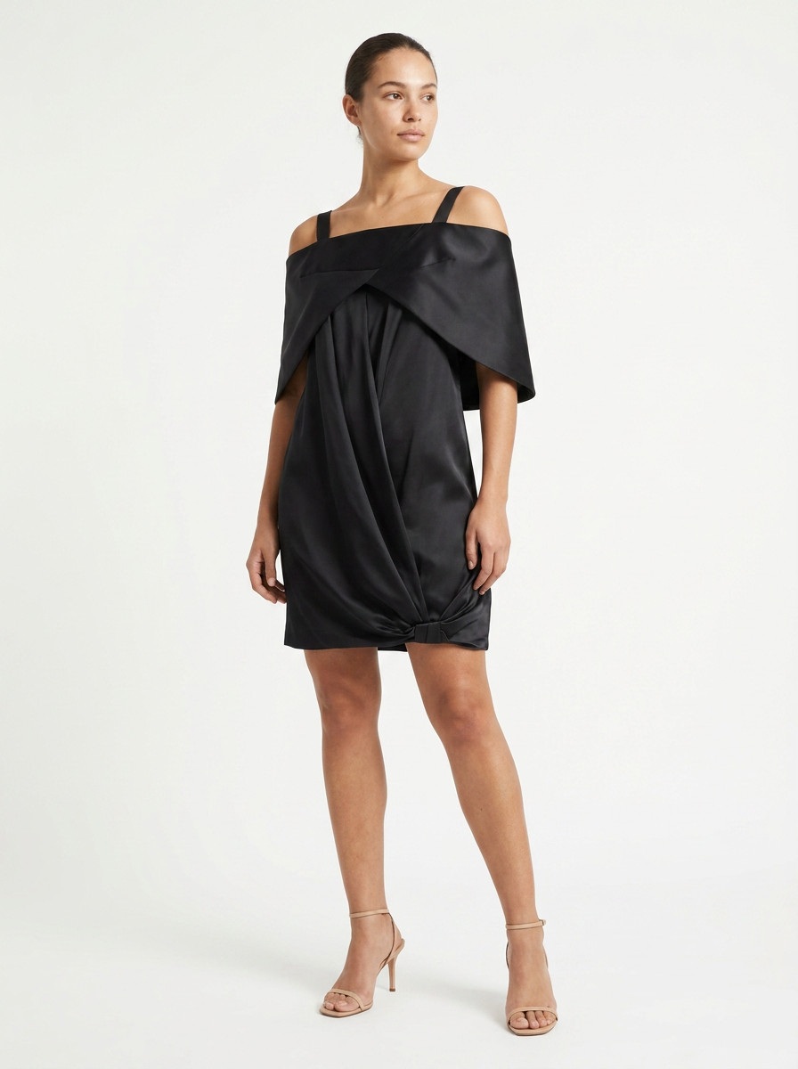 Prada Satin Dress With Cape
