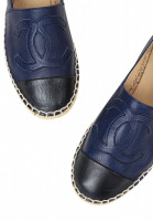 Chanel Navy Blue Espadrilles With Logo
