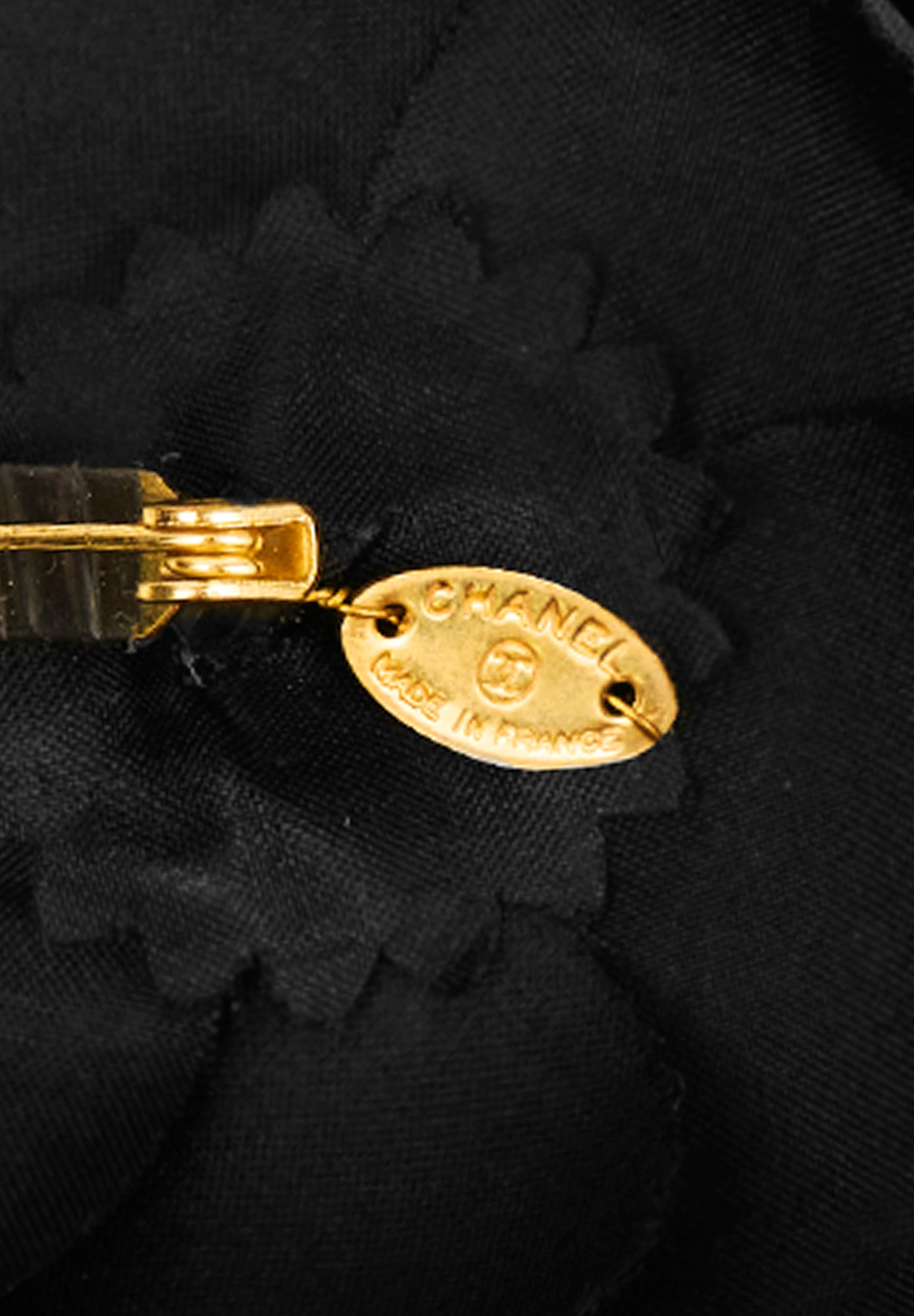 Chanel Black Mini Camelia Brooch