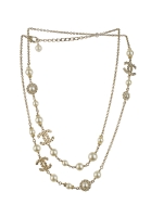 Chanel Pearl Necklace with brand logos