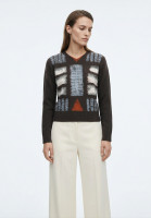 Brown Christian Dior Sweater with Abstract Pattern