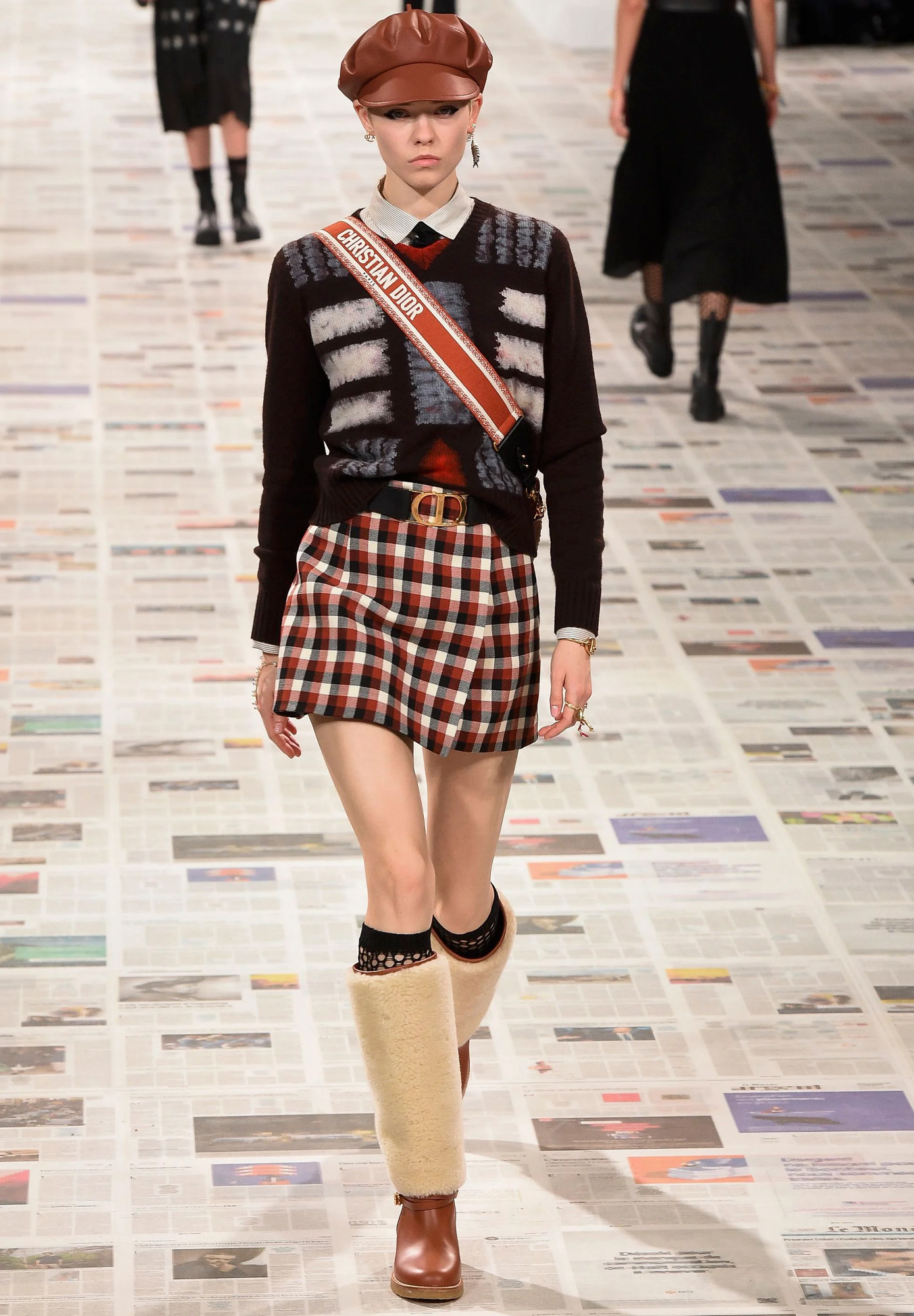 Brown Christian Dior Sweater with Abstract Pattern