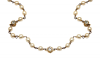 Chanel Clear Crystals And Pearl Necklace