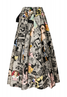 Multicolor Comic-Print Prada Skirt